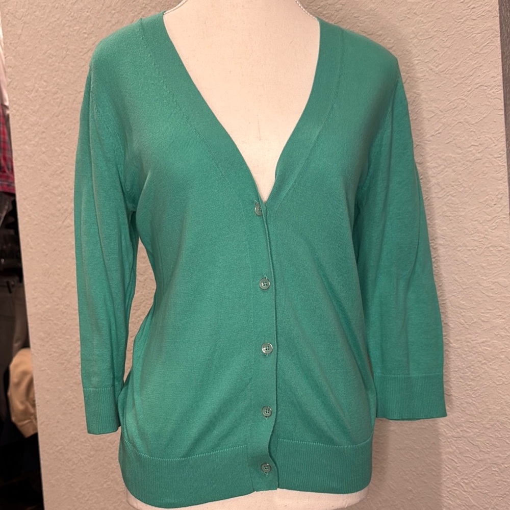Women's Green Cardigan Sweater